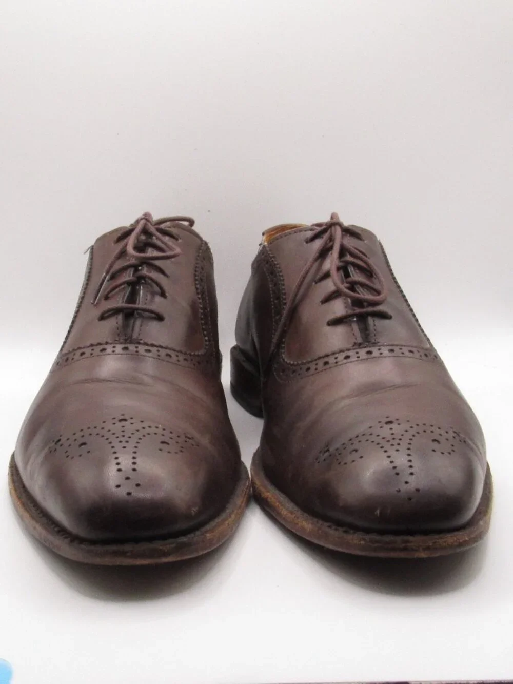 Allen Edmonds Brown Cornwallis Oxfords Size 10 E Medallion Toe Good Cond